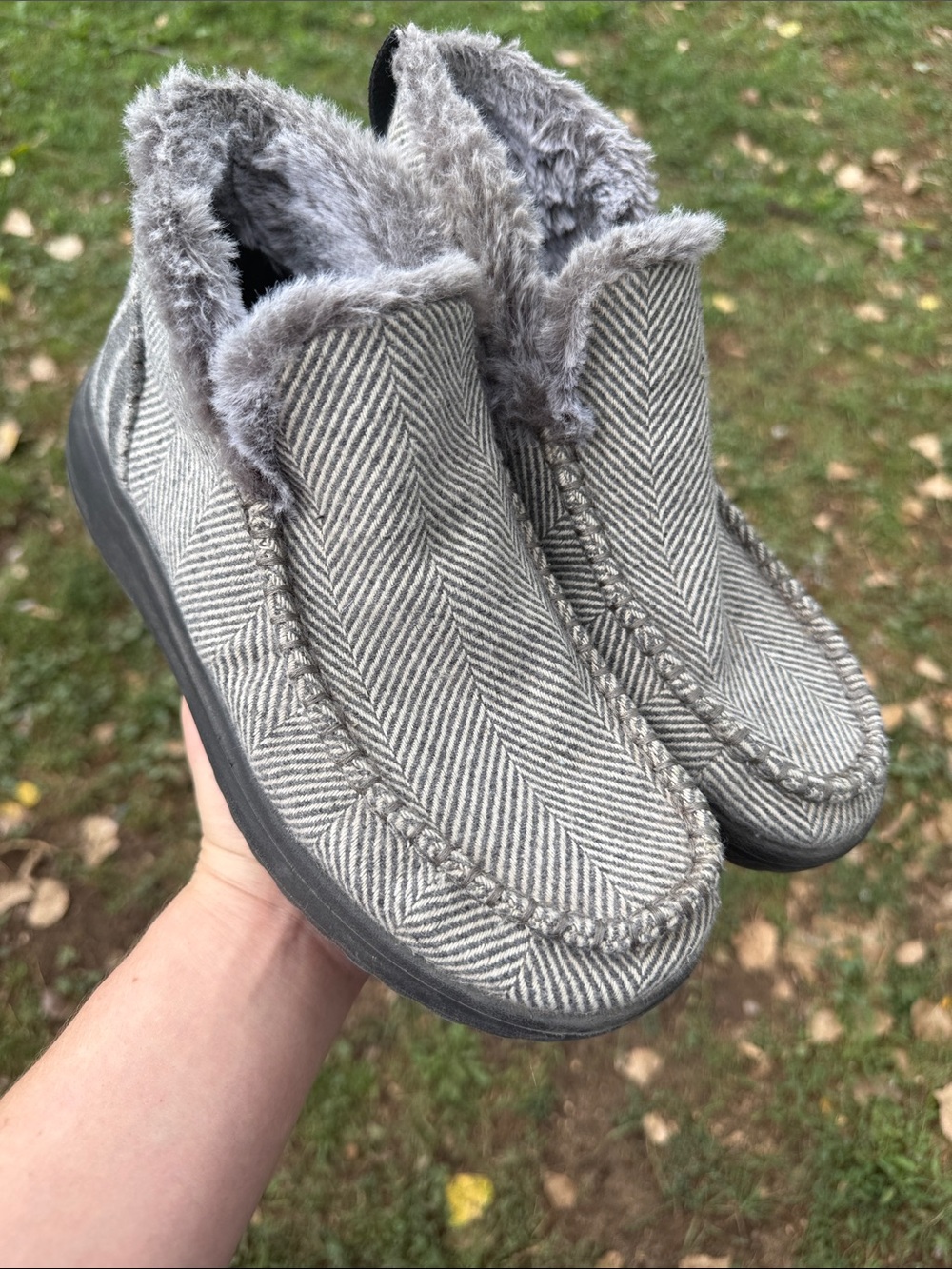 Hey dude Denny herringbone grey booties